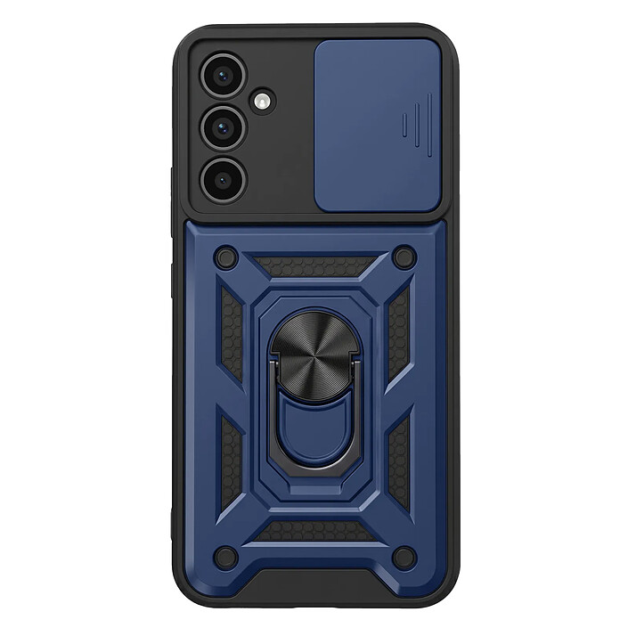 Mayaxess Coque pour Galaxy A34 5G avec Anneau Magnétique Rotatif et Cache Caméra Coulissant Bleu nuit