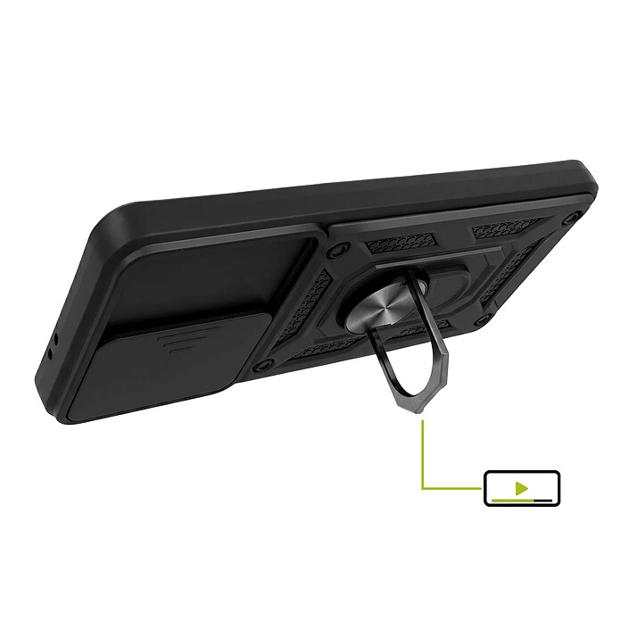 Avis Mayaxess Coque pour Galaxy S21 avec Cache Caméra Coulissant et Bague Magnétique Noir