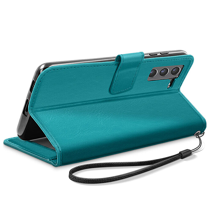 Acheter Mayaxess Étui Portefeuille pour Samsung Galaxy S21 FE avec Dragonne Turquoise