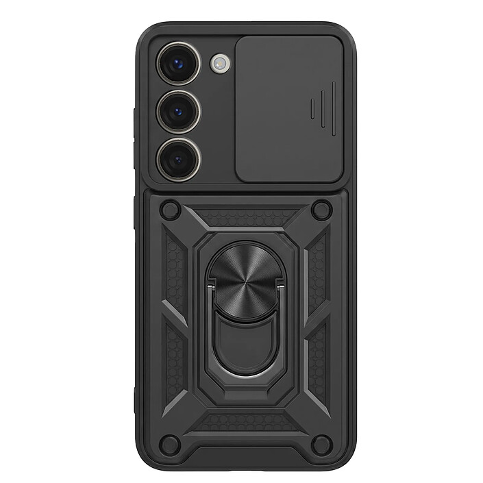 Mayaxess Coque pour Galaxy S23 avec Cache Caméra Coulissant et Bague Magnétique Noir