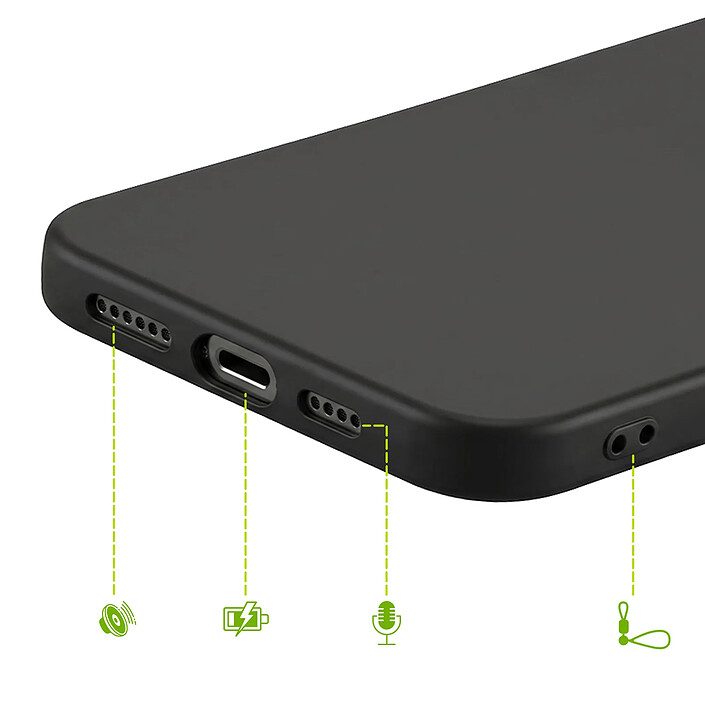 Acheter Mayaxess Coque pour iPhone 15 Pro Max en Silicone Souple avec Protection Sobre Antichoc Noir