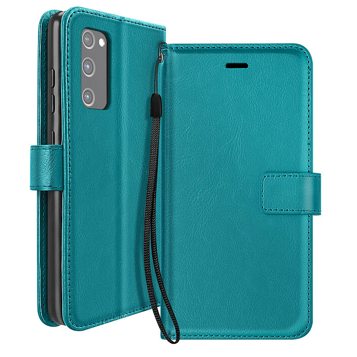 Mayaxess Étui Portefeuille pour Galaxy S20 FE avec Support Vidéo et Dragonne Turquoise