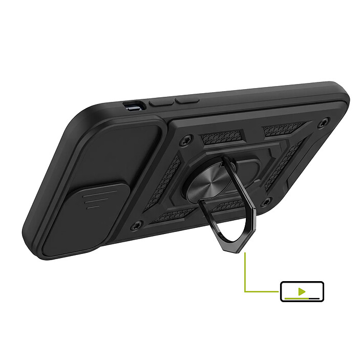 Avis Mayaxess Coque pour iPhone SE 2022 / SE 2020 / 8 / 7 avec Cache Objectif Coulissant Noir