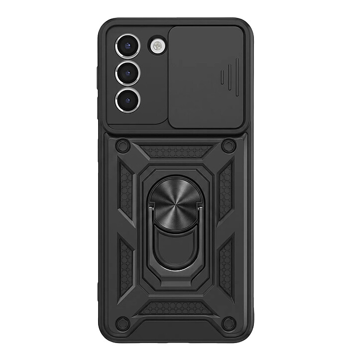 Mayaxess Coque pour Galaxy S21 avec Cache Caméra Coulissant et Bague Magnétique Noir