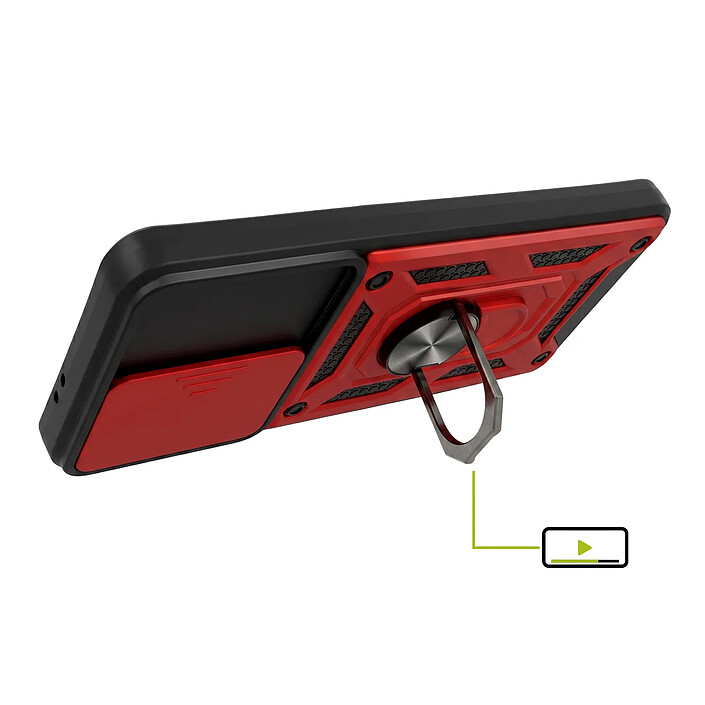 Avis Mayaxess Coque pour Galaxy S21 avec Cache Caméra Coulissant et Bague Magnétique Rouge