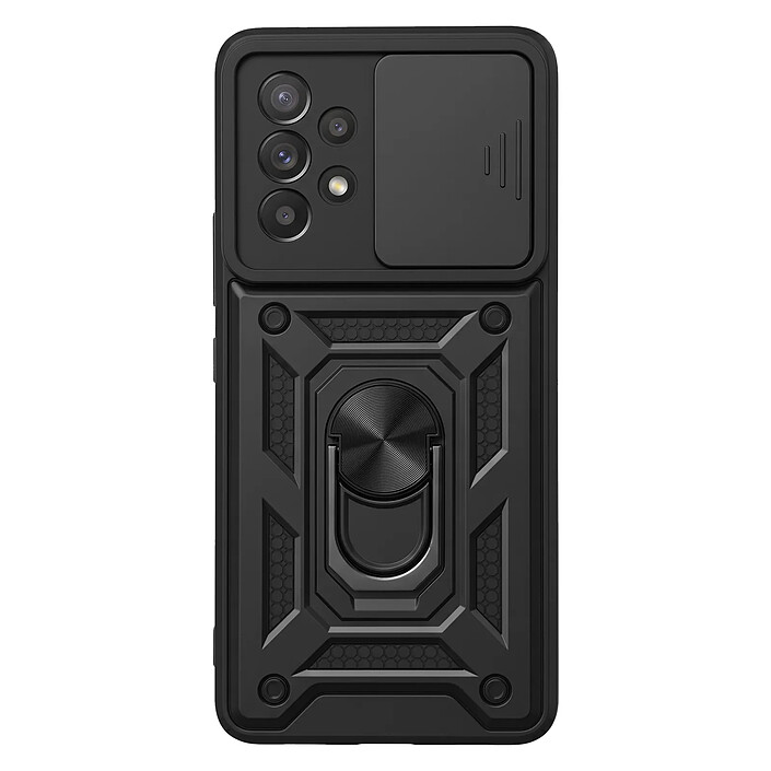 Mayaxess Coque pour Galaxy A53 5G avec Cache Objectif Coulissant et Anneau Magnétique Noir