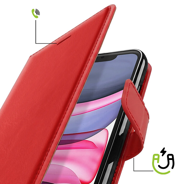 Avis Mayaxess Étui Portefeuille pour iPhone 11 avec Dragonne et Support Vidéo Rouge