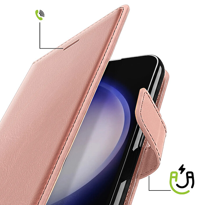 Avis Mayaxess Étui Portefeuille pour Samsung Galaxy S23 avec Dragonne et Support Vidéo Rose gold