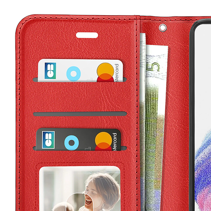 Mayaxess Étui Portefeuille pour Samsung Galaxy A53 5G avec Dragonne et Support Vidéo Rouge pas cher