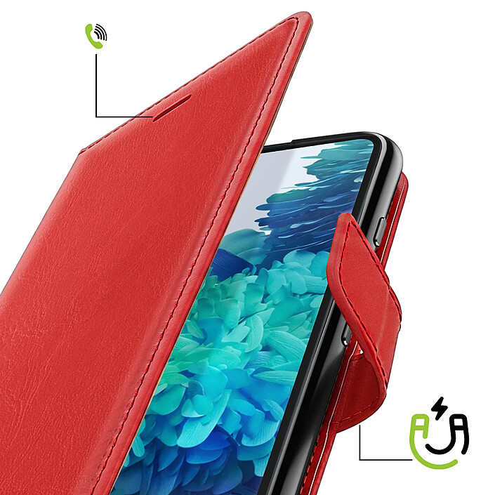 Avis Mayaxess Étui Portefeuille pour Samsung Galaxy S20 FE avec Dragonne et Support Vidéo Rouge