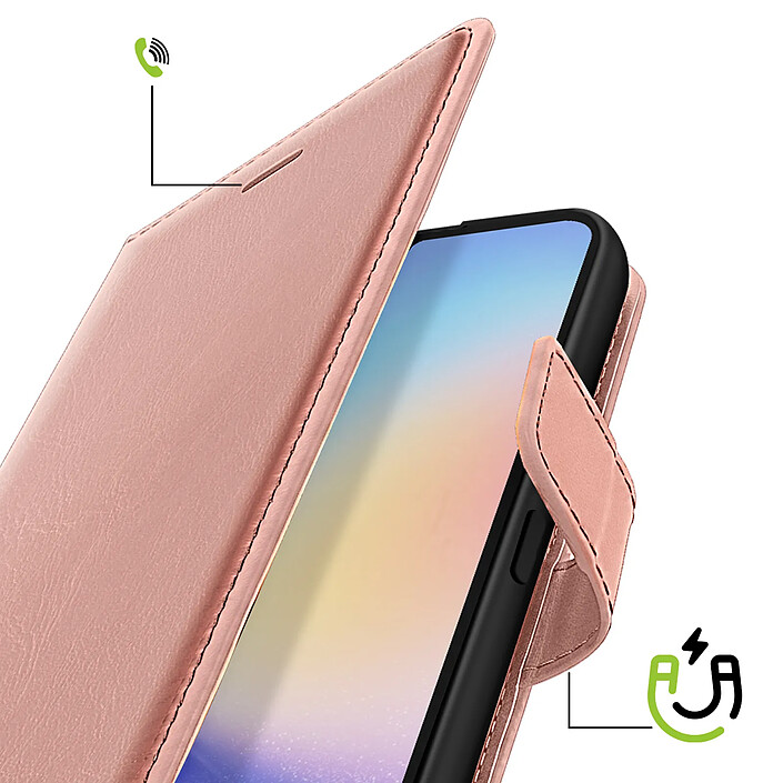 Avis Mayaxess Étui Portefeuille pour Samsung Galaxy A34 5G avec Dragonne et Support Vidéo Rose gold