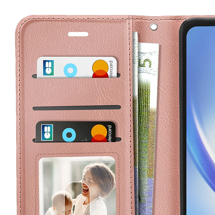 Mayaxess Étui Portefeuille pour Samsung Galaxy A34 5G avec Dragonne et Support Vidéo Rose gold pas cher