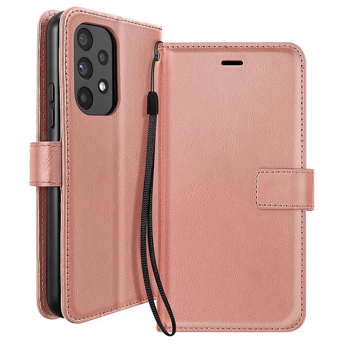 Mayaxess Étui Portefeuille pour Samsung Galaxy A53 5G avec Dragonne et Support Vidéo Rose gold