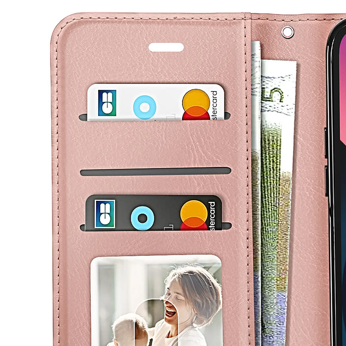 Mayaxess Étui Portefeuille pour iPhone 13 avec Dragonne et Support Vidéo Rose gold pas cher