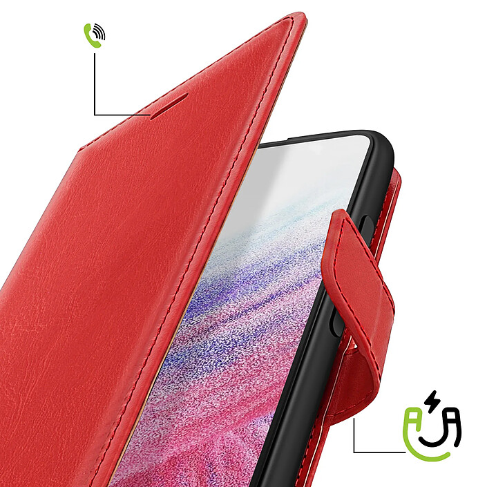Avis Mayaxess Étui Portefeuille pour Samsung Galaxy A53 5G avec Dragonne et Support Vidéo Rouge