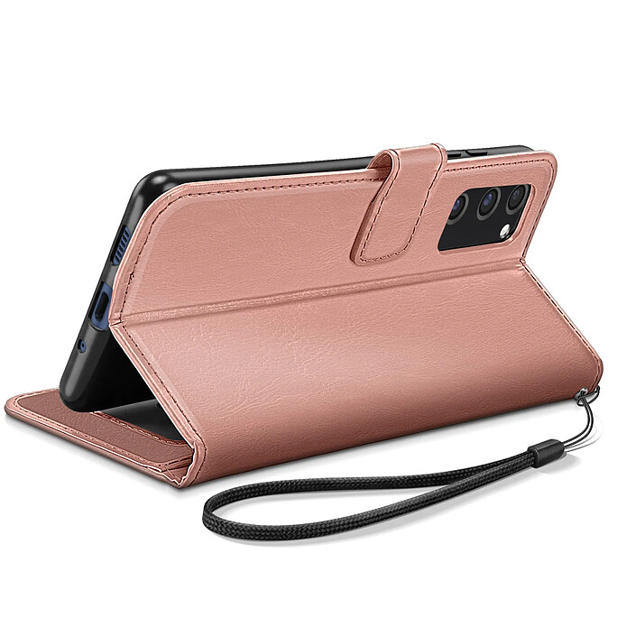 Acheter Mayaxess Étui Portefeuille pour Samsung Galaxy S20 FE avec Dragonne et Support Vidéo Rose gold
