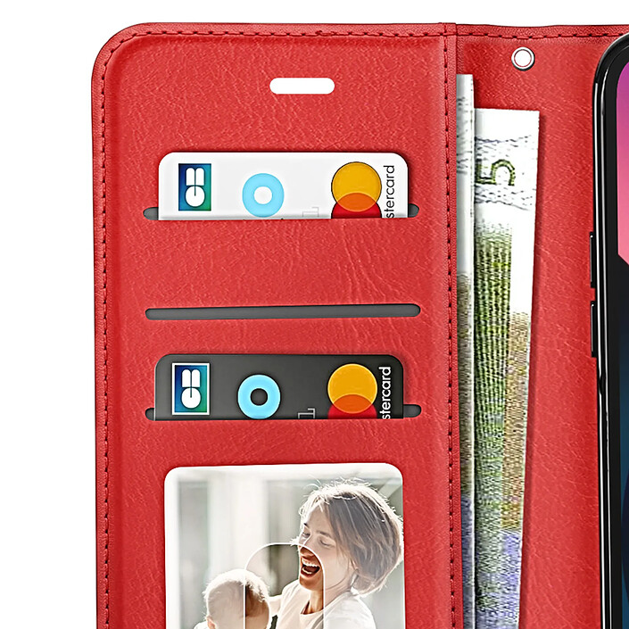 Mayaxess Étui Portefeuille pour iPhone 13 avec Dragonne et Support Vidéo Rouge pas cher