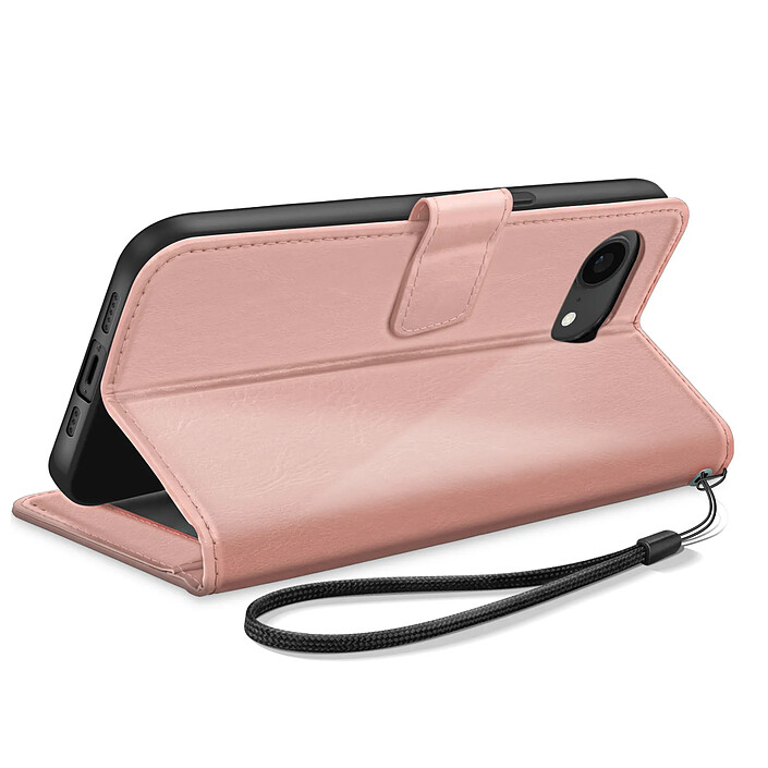 Acheter Mayaxess Étui Portefeuille pour iPhone 16e avec Dragonne et Support Vidéo Rose gold