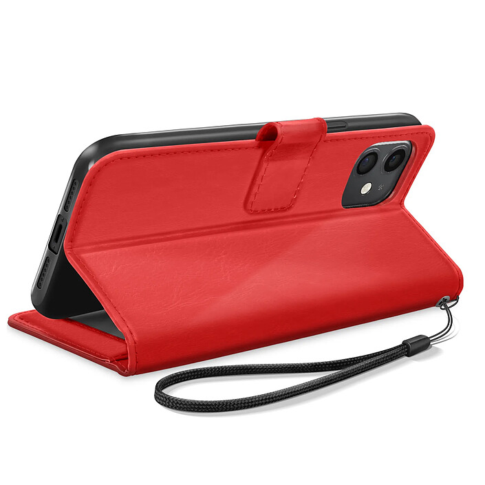 Acheter Mayaxess Étui Portefeuille pour iPhone 11 avec Dragonne et Support Vidéo Rouge