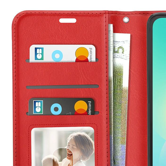 Mayaxess Étui Portefeuille pour Samsung Galaxy A27 avec Dragonne et Support Vidéo Rouge pas cher