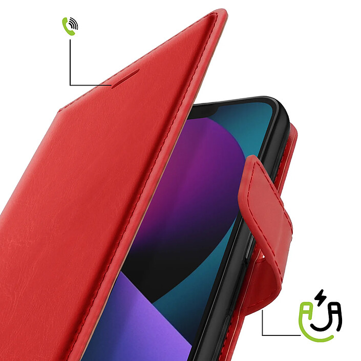Avis Mayaxess Étui Portefeuille pour iPhone 13 avec Dragonne et Support Vidéo Rouge