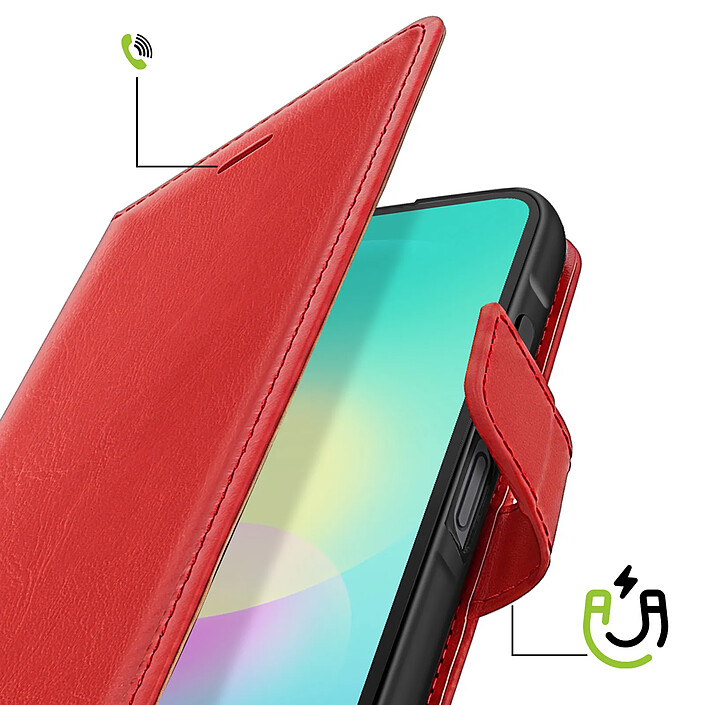 Avis Mayaxess Étui Portefeuille pour Samsung Galaxy A27 avec Dragonne et Support Vidéo Rouge