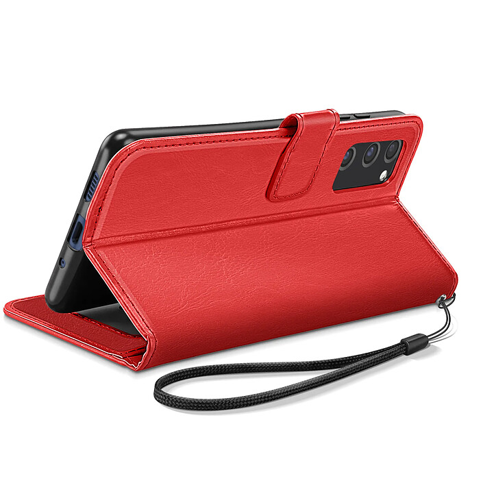 Acheter Mayaxess Étui Portefeuille pour Samsung Galaxy S20 FE avec Dragonne et Support Vidéo Rouge