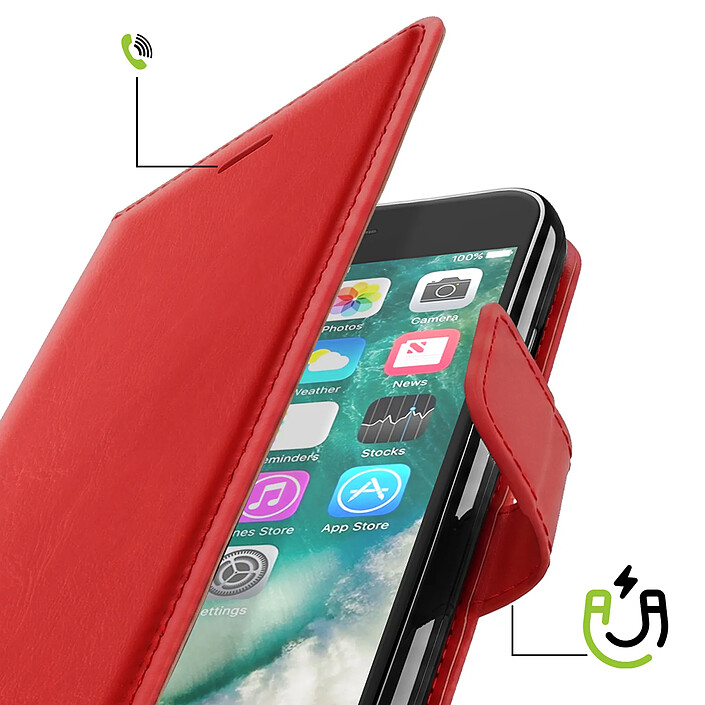 Avis Mayaxess Étui Portefeuille pour iPhone SE 2020 / 2022 avec Dragonne et Support Vidéo Rouge