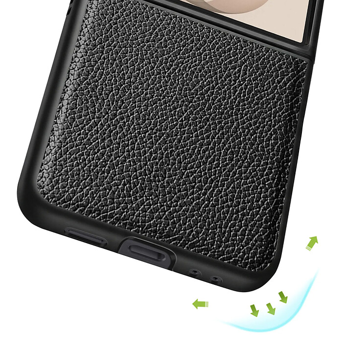 Acheter Avizar Coque pour Galaxy Z Flip 8 Pliable Effet Cuir Grainé avec Caméra Surélevé