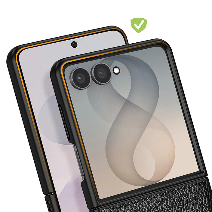 Avis Avizar Coque pour Galaxy Z Flip 8 Pliable Effet Cuir Grainé avec Caméra Surélevé