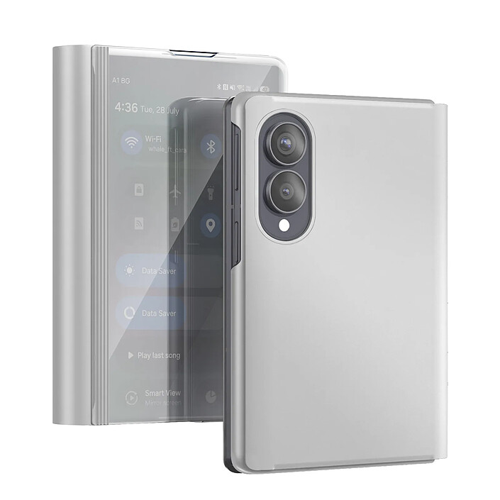 Avizar Étui Clapet Miroir pour Galaxy Z Fold8 Effet Cuir avec Support Mains-Libres