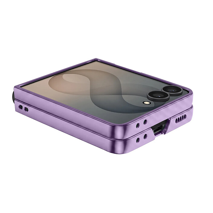 Acheter Avizar Coque pour Galaxy Z Flip 8 Articulée avec Ancrage et Contour Chromé