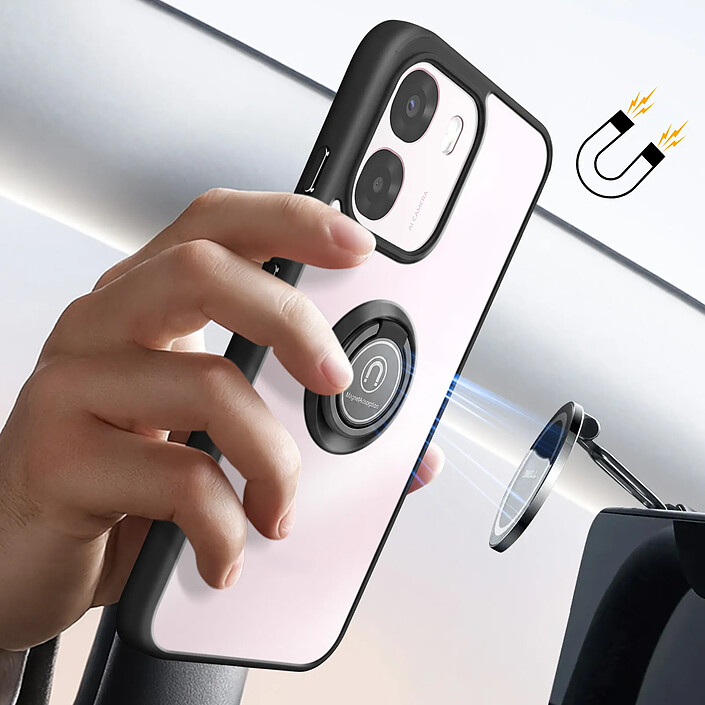 Avizar Coque pour Oppo A6 / A6x avec Anneau Magnétique Finition Givrée pas cher