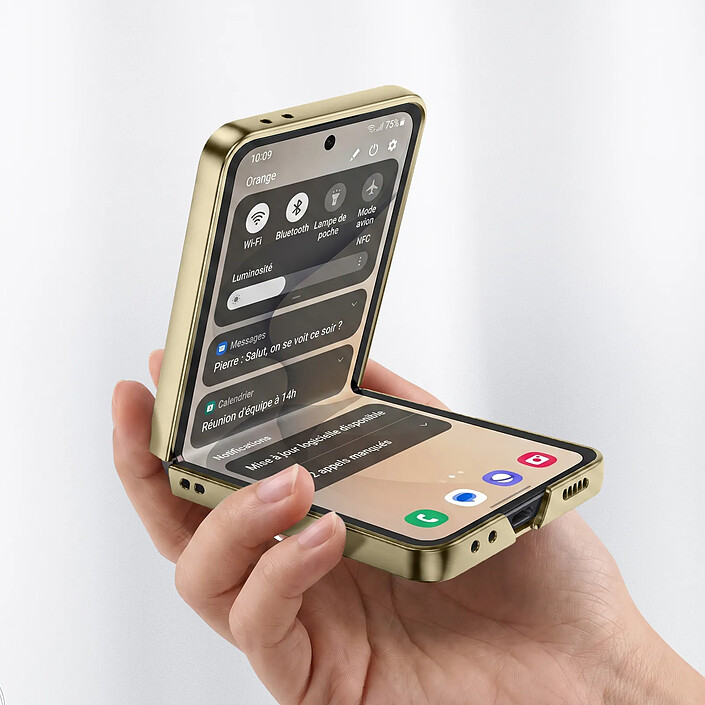 Avis Avizar Coque pour Galaxy Z Flip 8 Articulée avec Ancrage et Contour Chromé