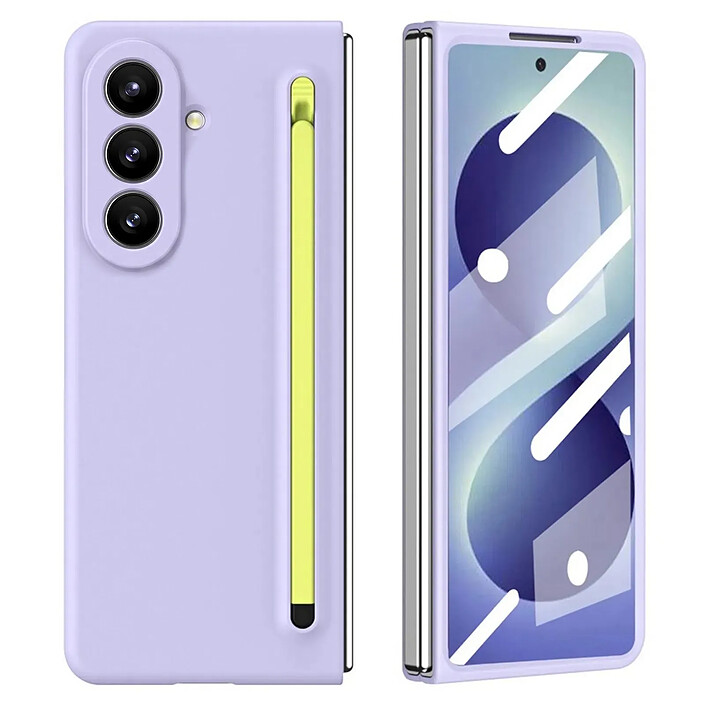 Coque pour Galaxy Z Fold 8 Ultra Intégrale 360° Finition Mat avec Stylet Violet