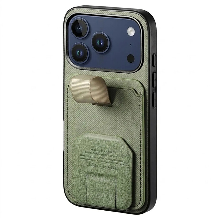 Avizar Coque pour iPhone 17 Pro Effet Tissu avec Support et Porte-Cartes