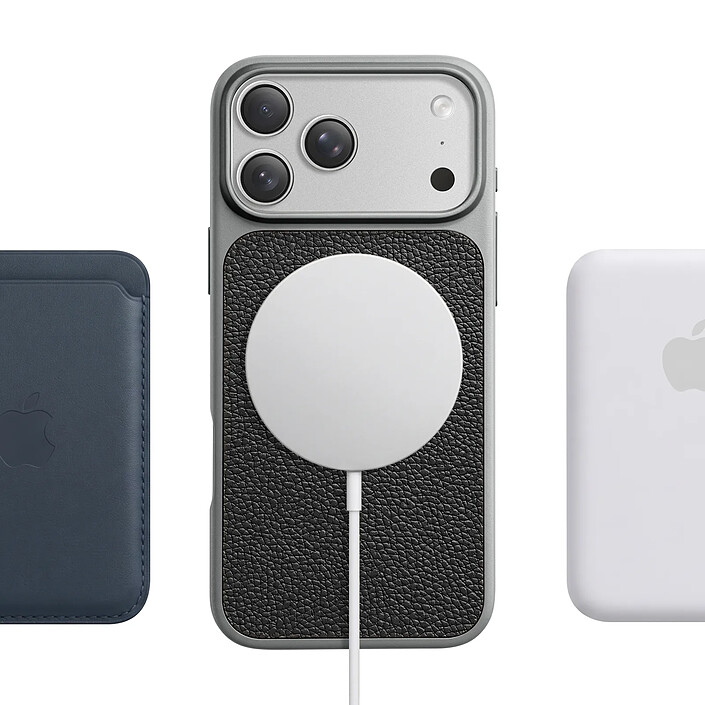 Avizar Coque MagSafe pour iPhone 17 Pro Max Bi-Matière Antichoc Texture Cuir pas cher