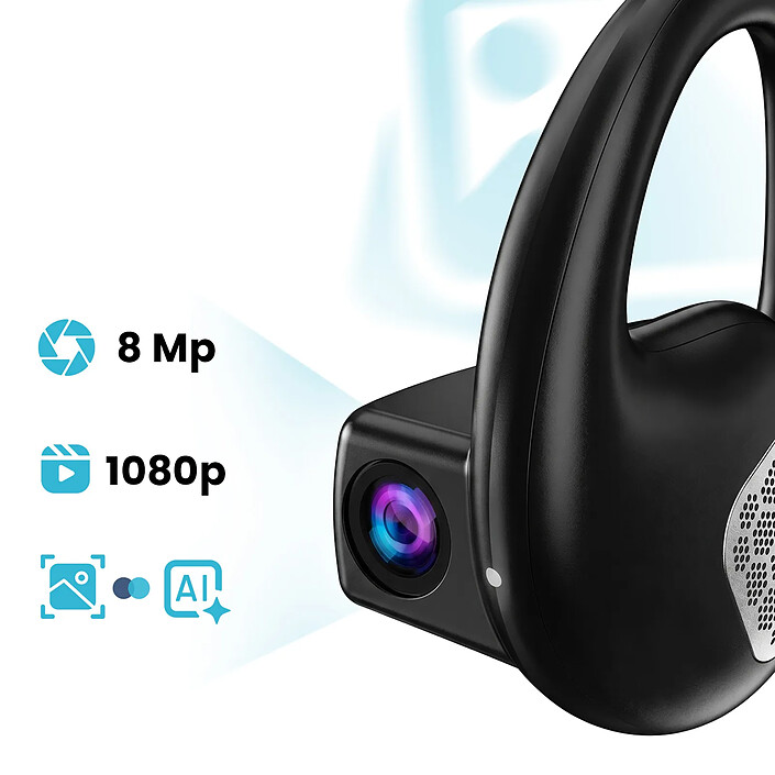 Avis Avizar Écouteurs Sans Fil Bluetooth Tour du Cou avec Caméra 8MP et IA Noir