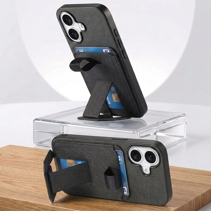 Acheter Avizar Coque pour iPhone 17 Effet Tissu avec Support et Porte-Cartes
