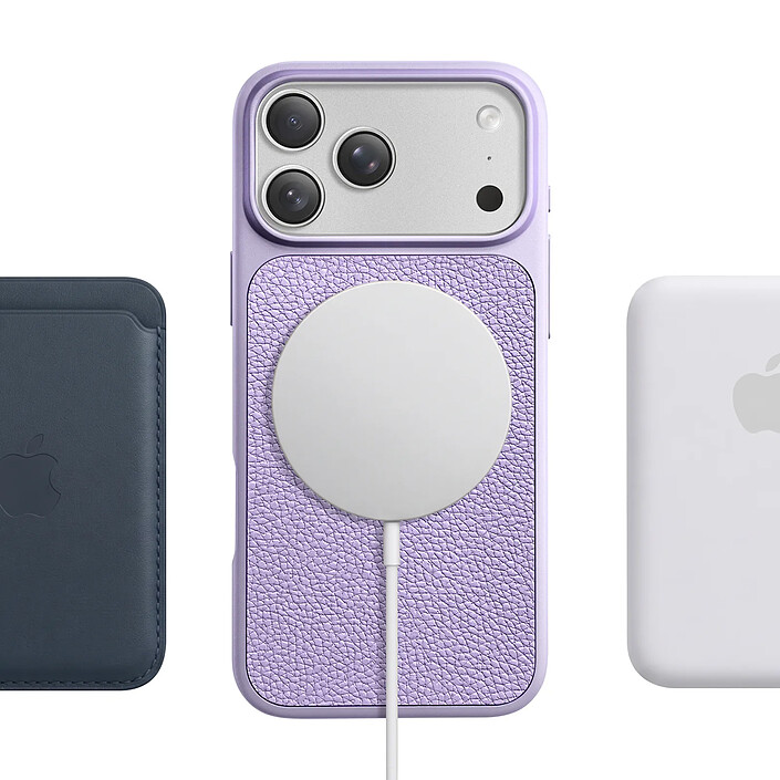 Avizar Coque MagSafe pour iPhone 17 Pro Bi-Matière Antichoc Texture Cuir pas cher