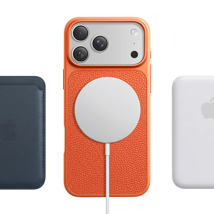 Avizar Coque MagSafe pour iPhone 17 Pro Bi-Matière Antichoc Texture Cuir pas cher