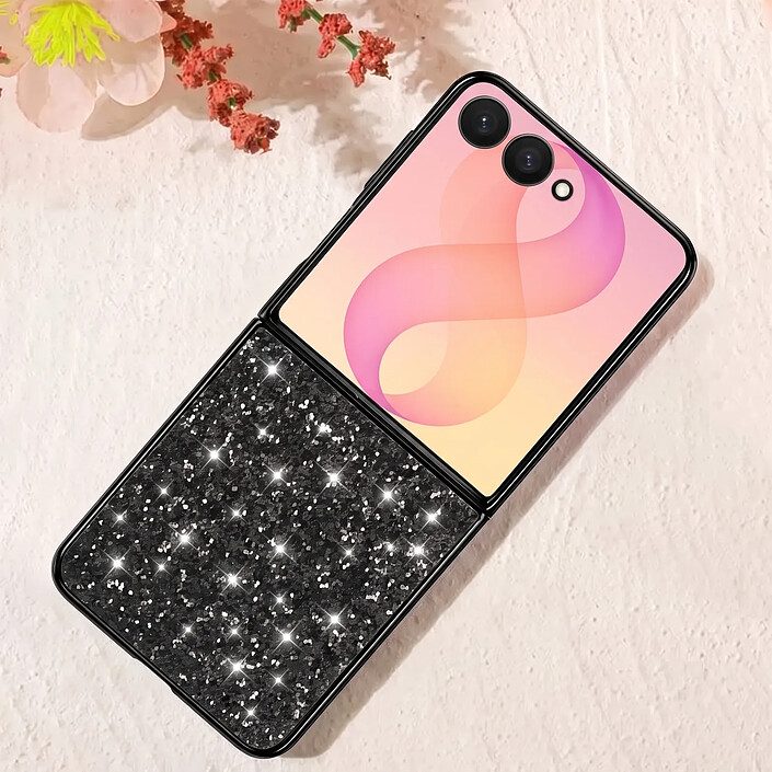 Avis Avizar Coque pour Samsung Galaxy Z Flip 8 Pailletée avec Contour Chromé