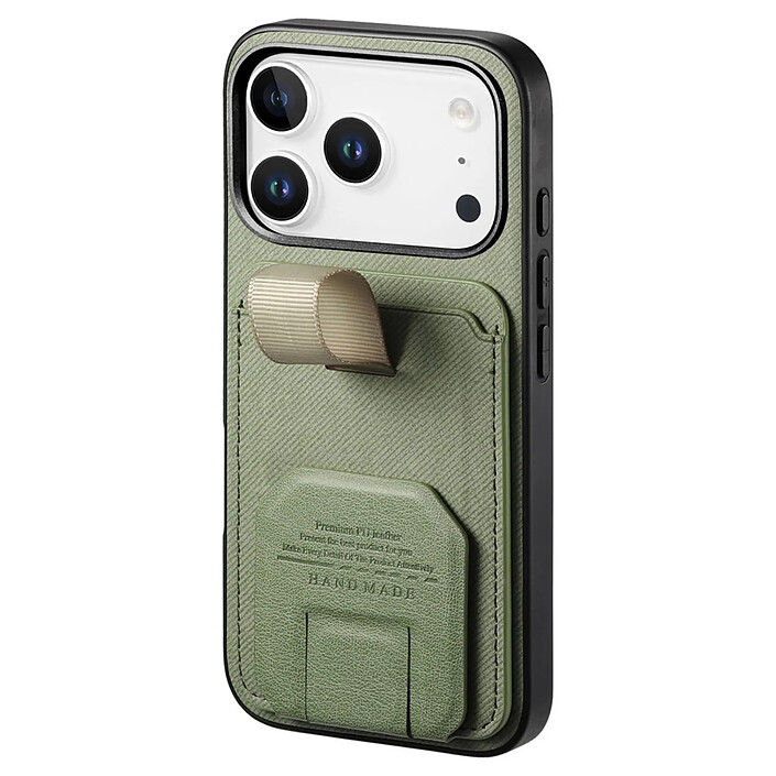Avizar Coque pour iPhone 17 Pro Max Effet Tissu avec Support et Porte-Cartes