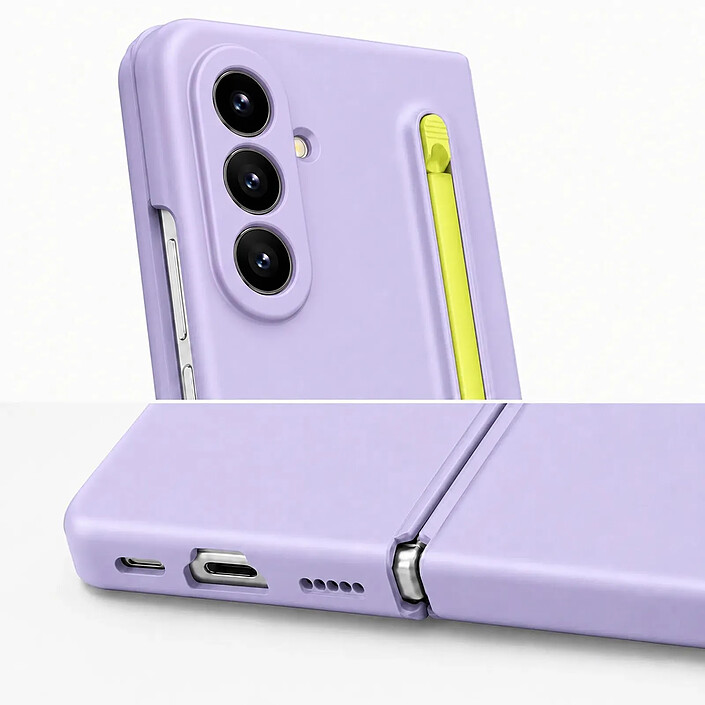 Coque pour Galaxy Z Fold 8 Ultra Intégrale 360° Finition Mat avec Stylet Violet pas cher