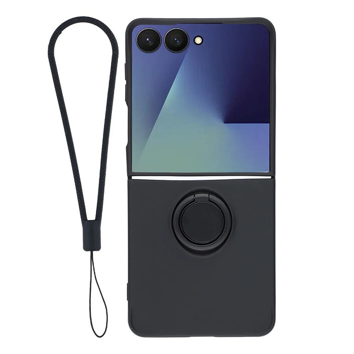Avizar Coque pour Galaxy Z Flip 8 Soft-Touch avec Bague de Support et Dragonne