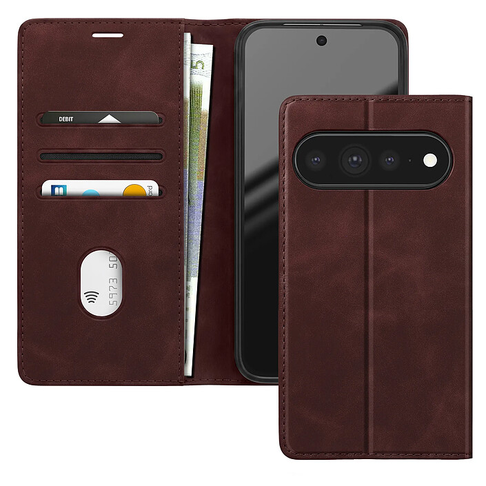 Avizar Étui Portefeuille pour Google Pixel 11 / 11 Pro Effet Daim avec Support