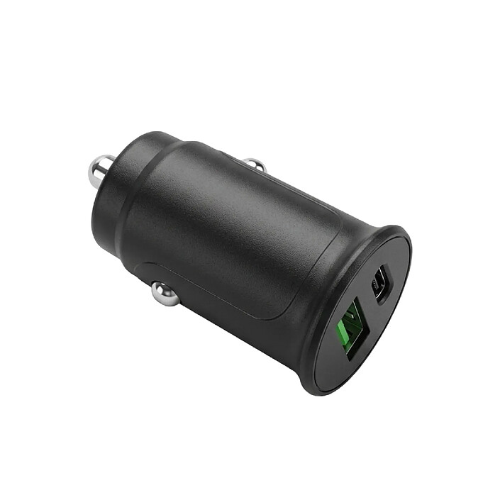 Grab 'N Go Chargeur Voiture Rapide Dual USB-C et USB-A 30W Power Delivery Universel Noir