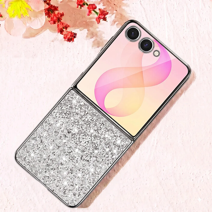 Avis Avizar Coque pour Samsung Galaxy Z Flip 8 Pailletée avec Contour Chromé