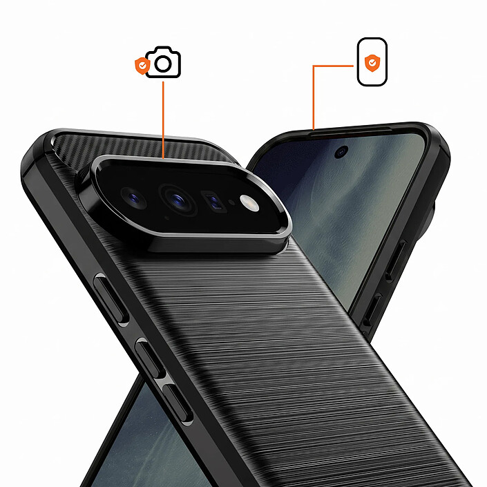 Avis Avizar Coque pour Google Pixel 11 / 11 Pro Effet Métal Brossé avec Contour Caméra