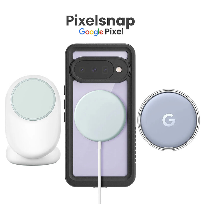 Redpepper Coque MagSafe pour Google Pixel 11 Étanche IP68 Antichoc 2m avec Dragonne Noir pas cher